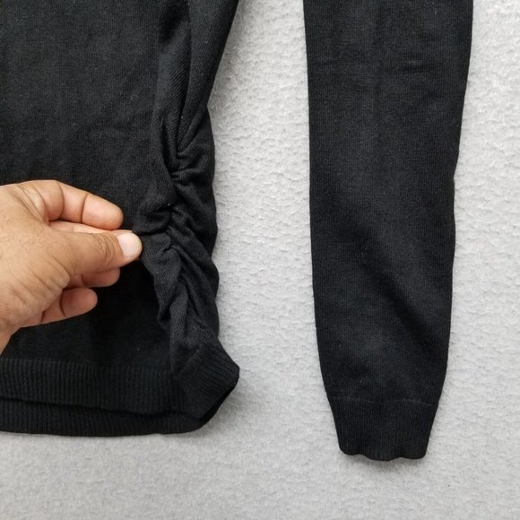 Hooked Up Sweater Womens Small Black Long Sleeve Turtleneck Rayon Blend - Picture 3 of 9